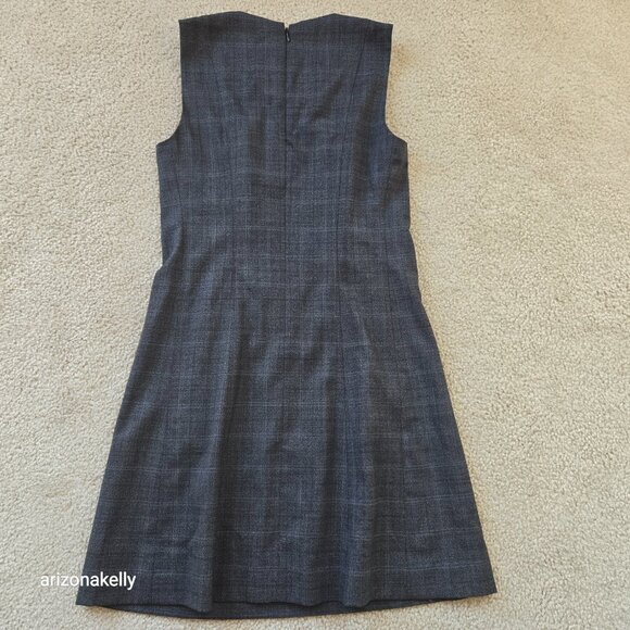 NWOT Theory Wool Sheath Dress Zippered Pockets Plaid - Picture 12 of 13